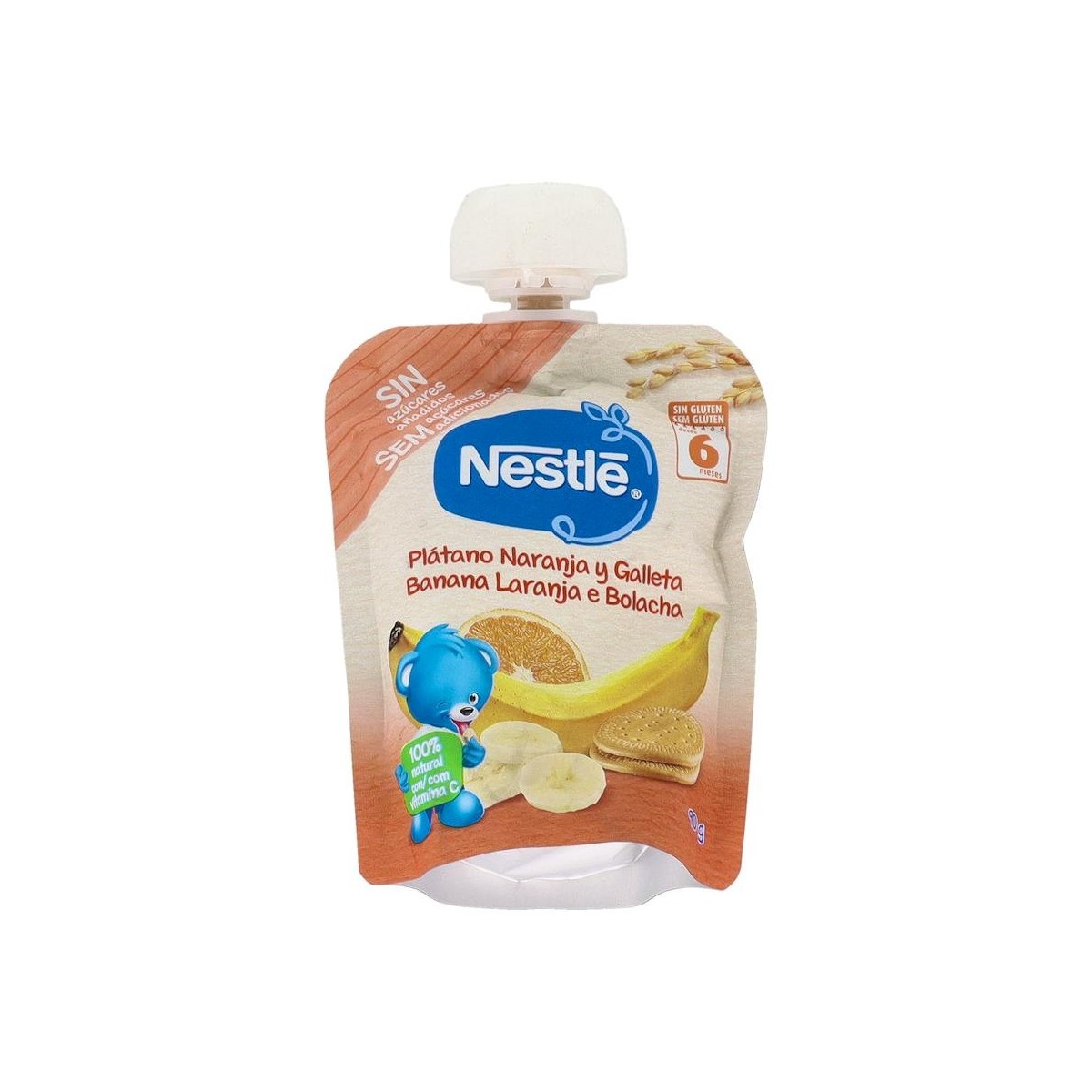 Nestle Bolsita Platano Naranja Y Galleta 90 G..