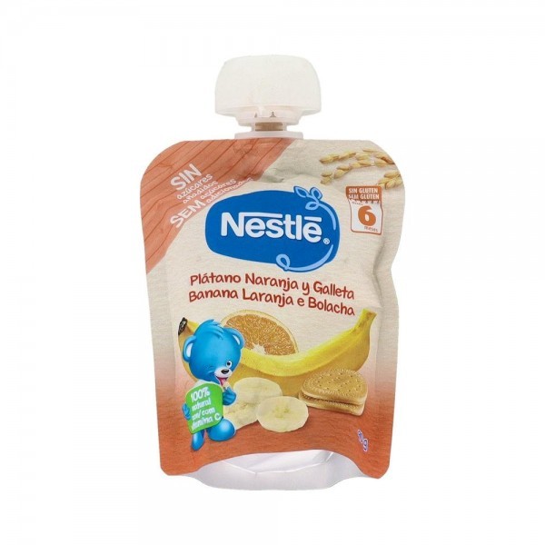 Nestle Bolsita Platano Naranja Y Galleta 90 G..