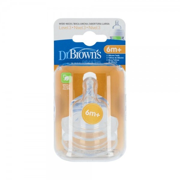 Tetina Dr Brown'S Sil Ba N3 +6M 2U