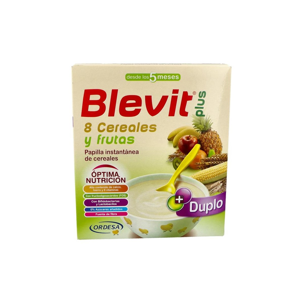 Blevit Plus Duplo 8 Cereales Frutas 600 G