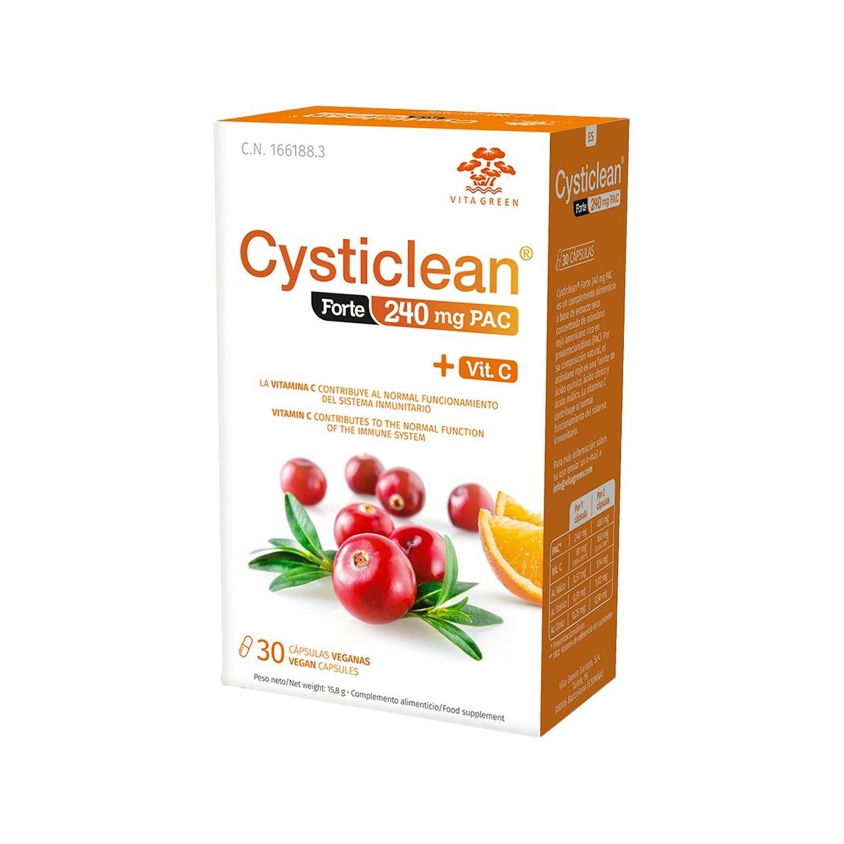 Cysticlean Forte con PAC y Vit C y Arándano...