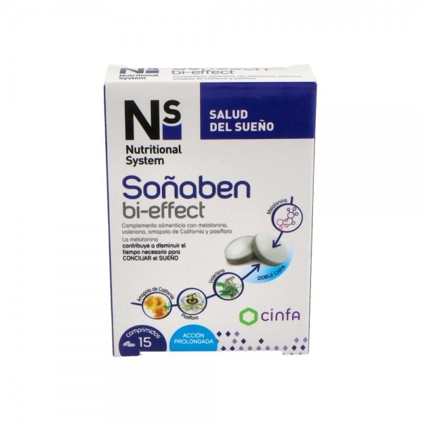 Ns Soñaben Bi-Effect Melatonina 1,85 Mg 15 Comp
