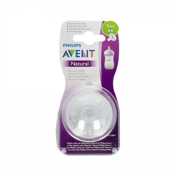 Tetina Avent Natural Flujo Lento + 1M 2Un