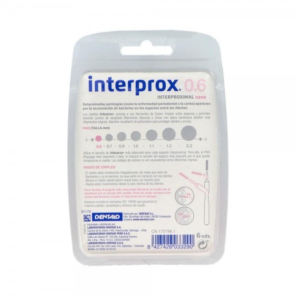 Cepillo Interdental Interprox 4G Nano Recto Rosa 6 U