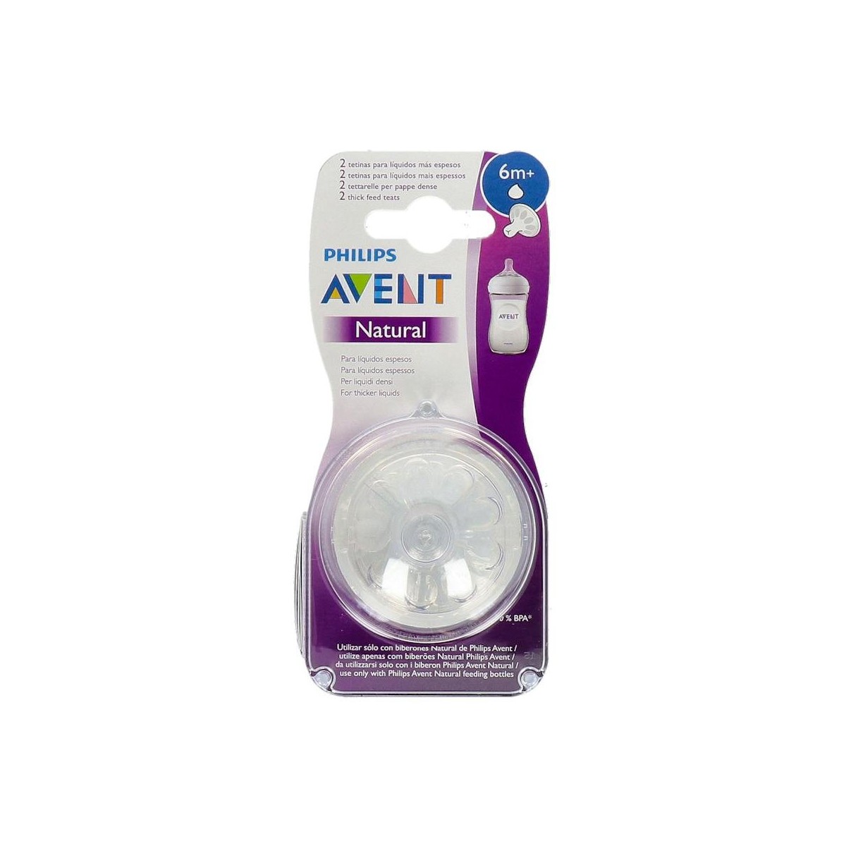 Tetina Avent Natu Liq Espeso Scf 046/27+6 M 2Uds