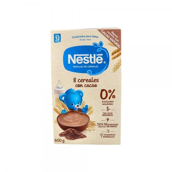 Nestle 8 Cereales Cacao S/Leche 600 G