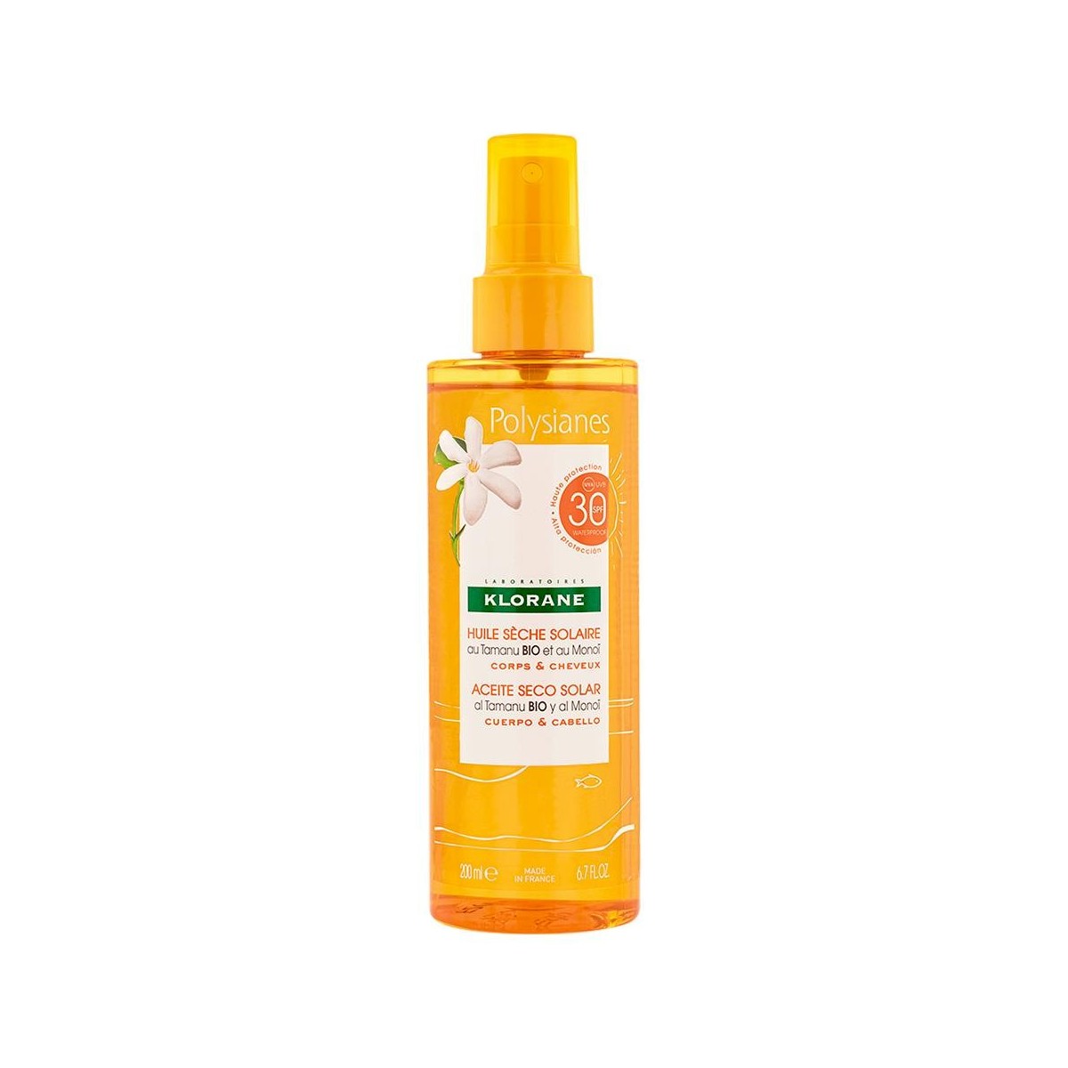 Klorane - Aceite solar seco de alta protección...