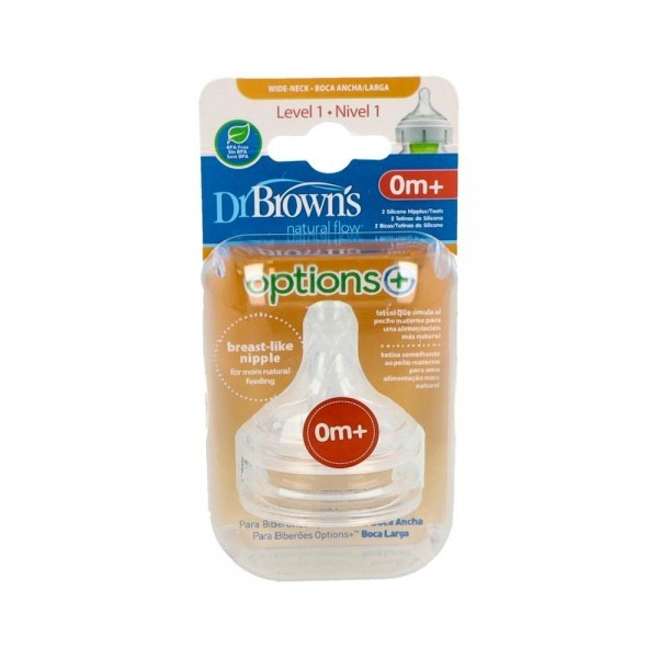 Tetina Dr Brown'S Options B/Ancha Sili Redon R-N N1 +0 M 2 Un