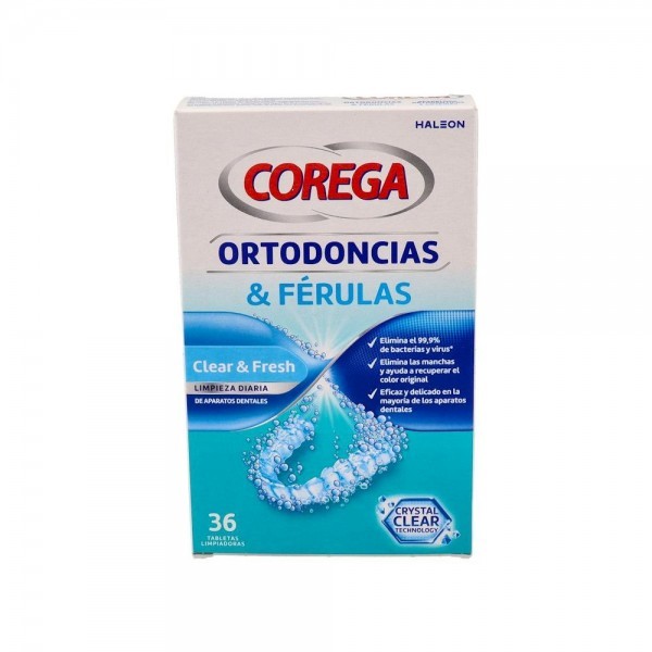 Corega Ortodoncias & Ferulas 36 Tab Limpiadoras