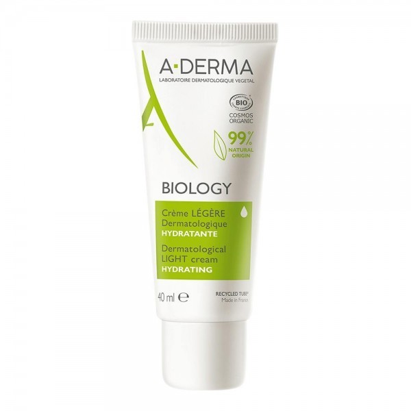 A-Derma Biology Crema facial hidratante ligera dermatológica hidrata, reequilibra 40ml