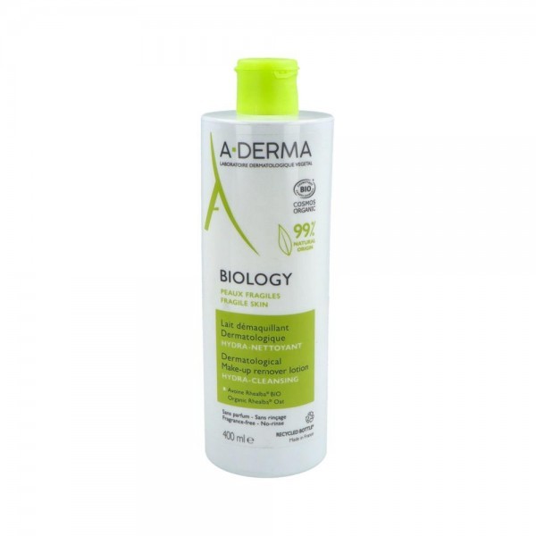 A-Derma Biology Leche desmaquillante dermatológica LIMPIA, DESMAQUILLA 400ml