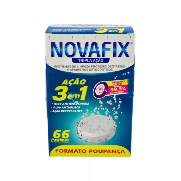 Novafix Tabletas Limpiadoras Triple Accion 66Ud.
