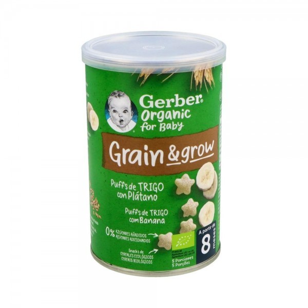 Gerber Organic Puff Cereales Con Pla¡Tano 35G