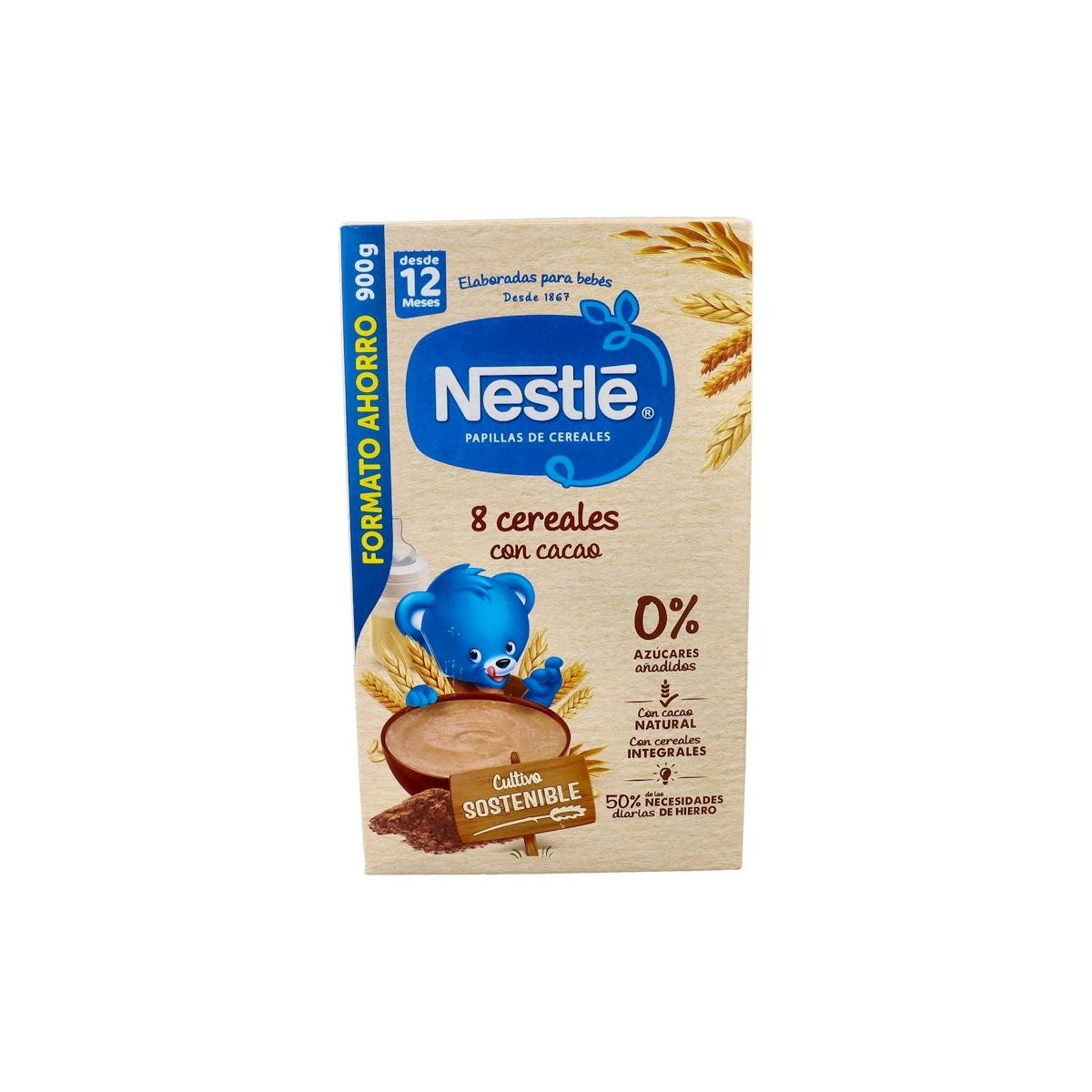 Nestle Papilla 8 Cereales Con Cacao 900 G