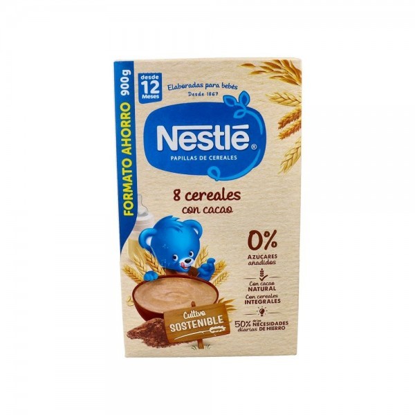 Nestle Papilla 8 Cereales Con Cacao 900 G