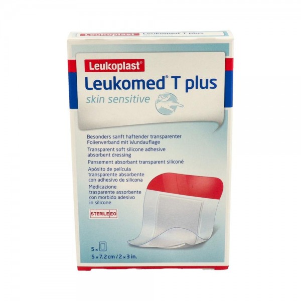 Leukomed T Plus Skin Sensitive 5Cm X 7,2Cm 5 Un