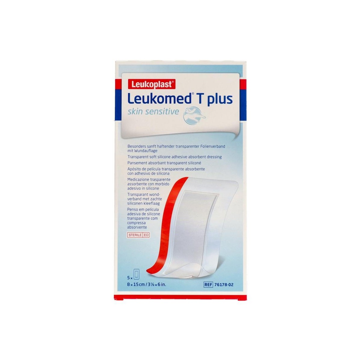 Leukomed T Plus Skin Sensitive 8Cm X15Cm 5 Un